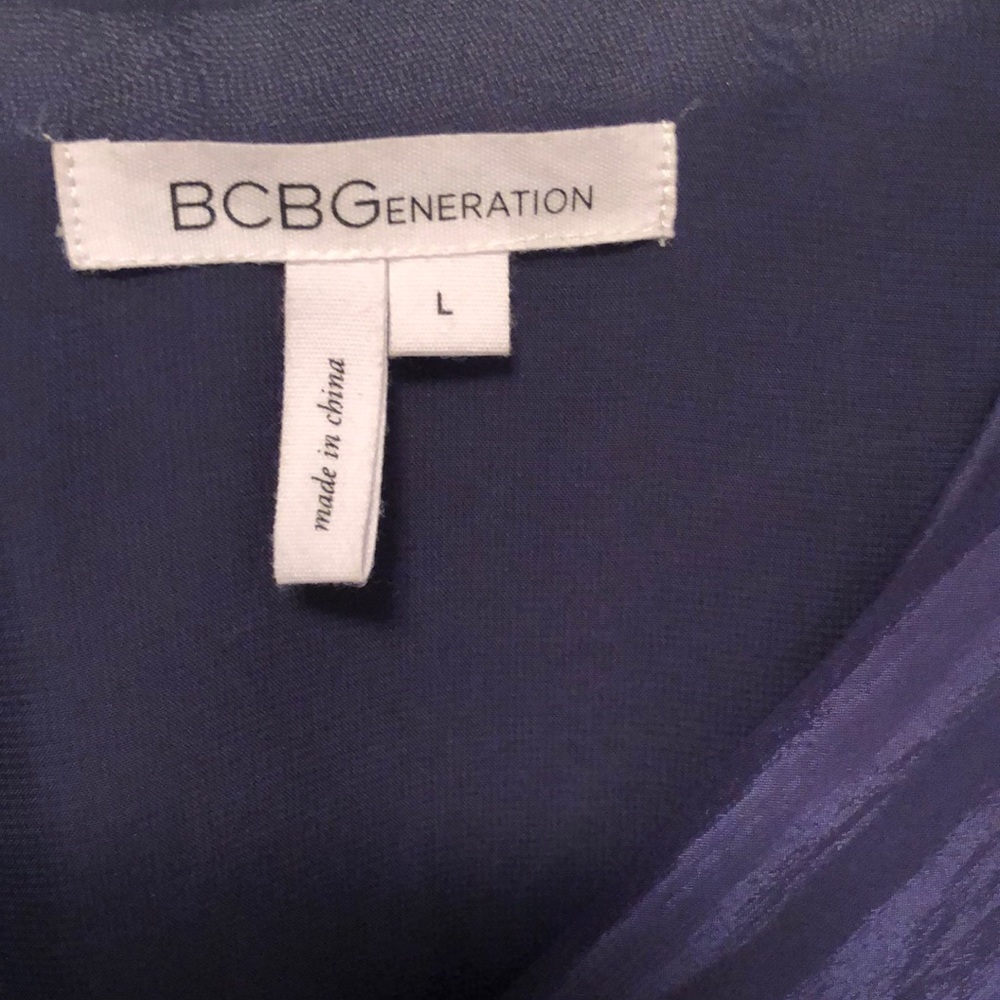 BCBGeneration Purple Faux Wrap Dress with Pockets Size Large - Picture 2 of 4